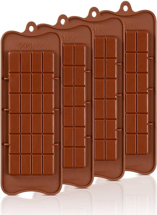 Undy Chocolate Molds Silicone - Candy Molds Break-Apart Silicone Chocolate Molds Protein and Engery Bar Silicone Molds Pack of 4 (Chocolate Bar Mould 4 Pcs) - Image 1