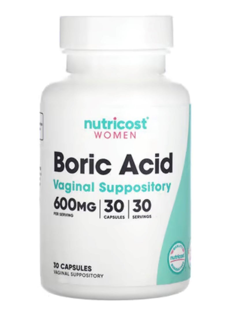 نوتريكوست‏, للنساء ، حمض البوريك ، لبوس مهبلي ، 600 ملجم ، 30 كبسولة - Image 1