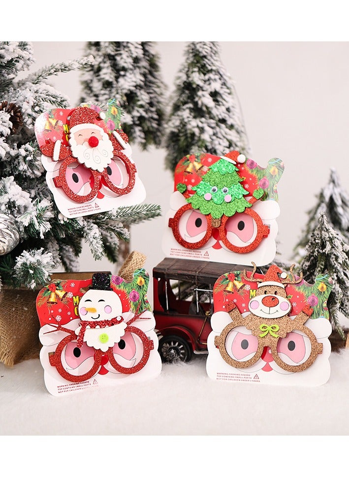 New Christmas Creative Decoration Cute Santa Claus Snowman Glasses Kindergarten Shopping Mall Party Dress up  - Image 3