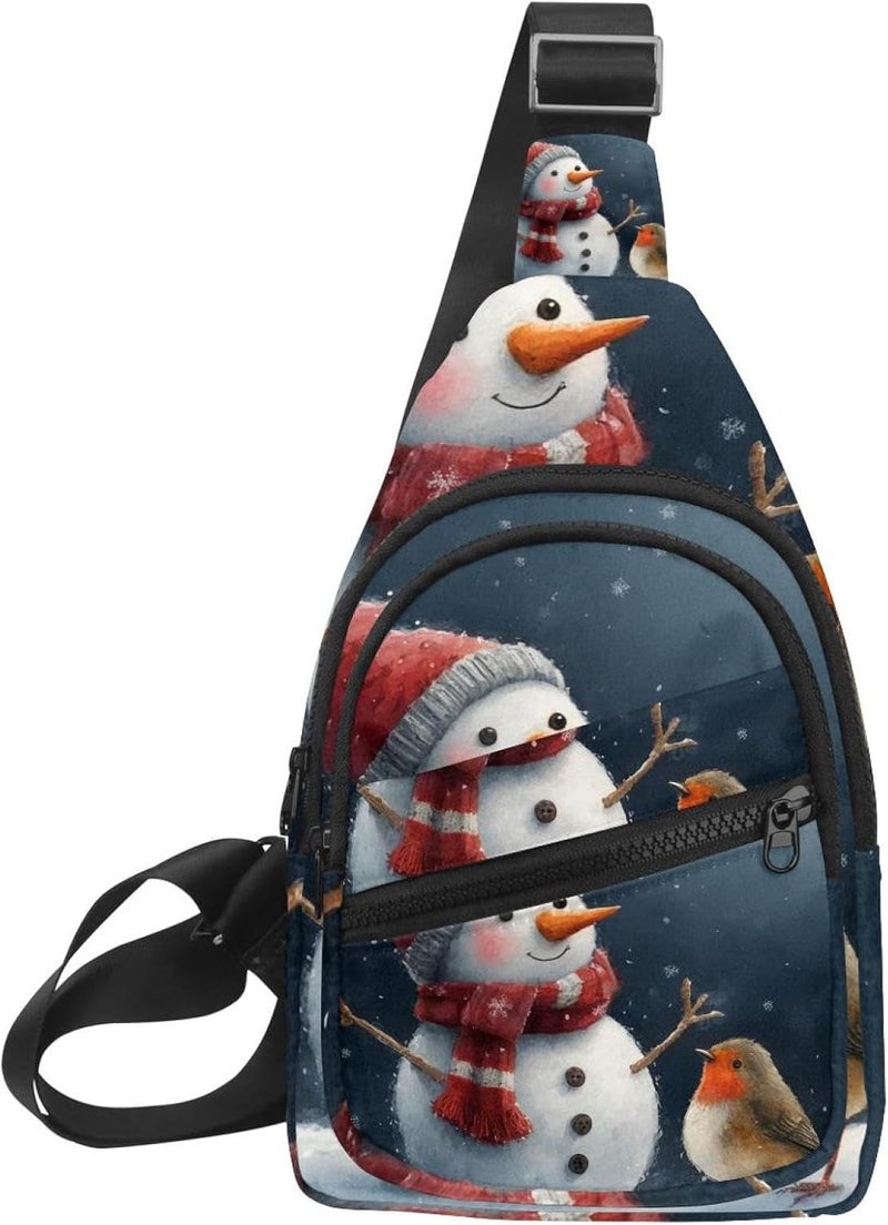 حقيبة الظهر من نوع سلينج لعيد الميلاد - Snowman and Bird for Christmas 2_10 - Image 1