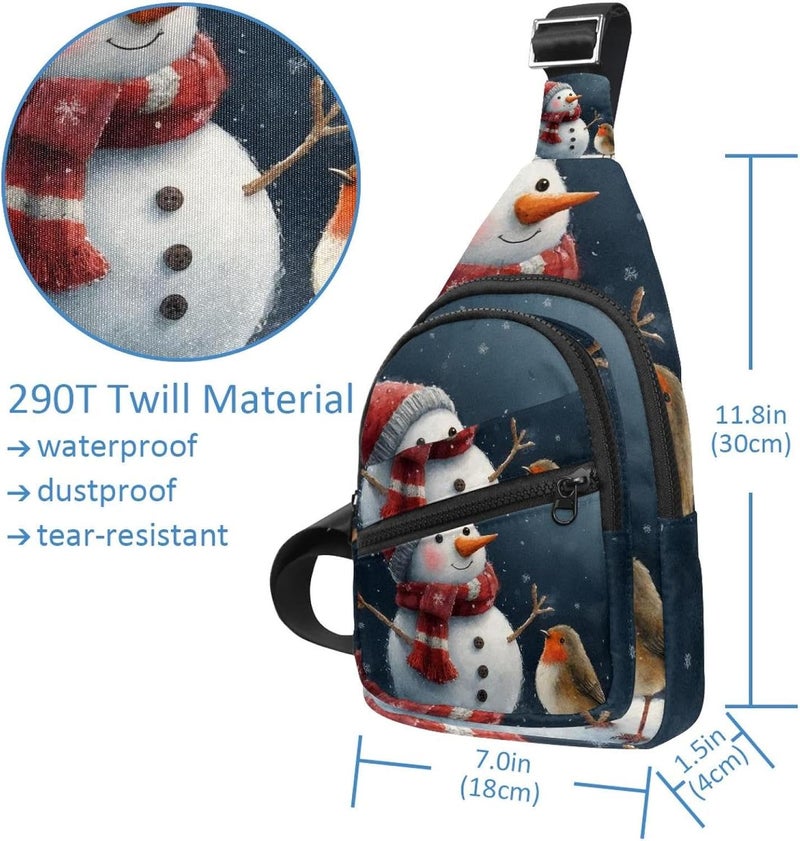 حقيبة الظهر من نوع سلينج لعيد الميلاد - Snowman and Bird for Christmas 2_10 - Image 4
