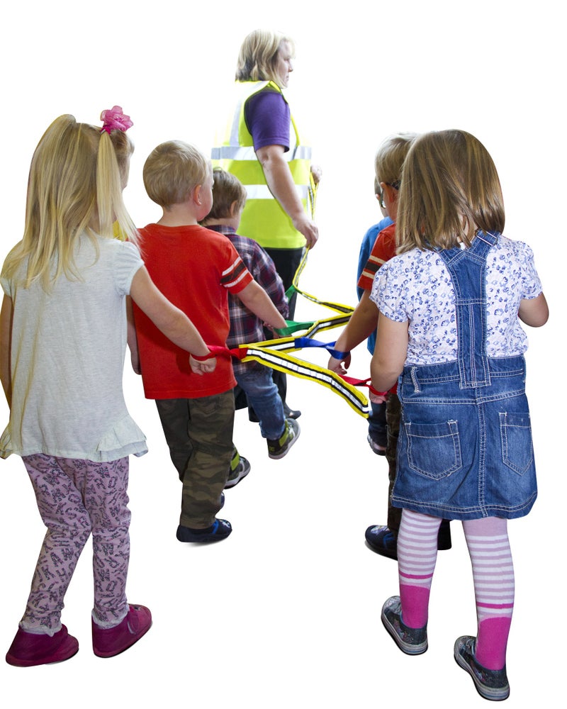 Walkodile Grab & Go Children's Walking Rope (6 child). Teacher Designed. Extra Safety Feature on Handles. Strong Fabric & Heavy Duty Stitching. Includes Learning Games for Walks Guide - Image 5