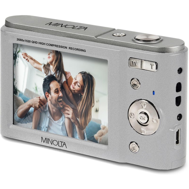 Minolta MND20 44 MP / 2.7K Ultra HD Digital Camera (Silver) - Image 2