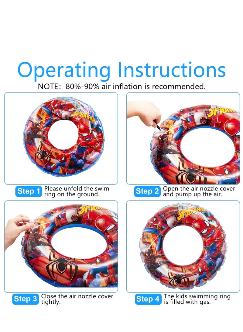 Excefore Pool Inflatable Ring, Swimming Rubber Ring for Kids, Cartoon Anime Swimming Ring Inflatable Pool Float for Kids 2-9 Years, Boys Girls Floating Ring Swim Ring for Summer Beach Pool Party - Image 4