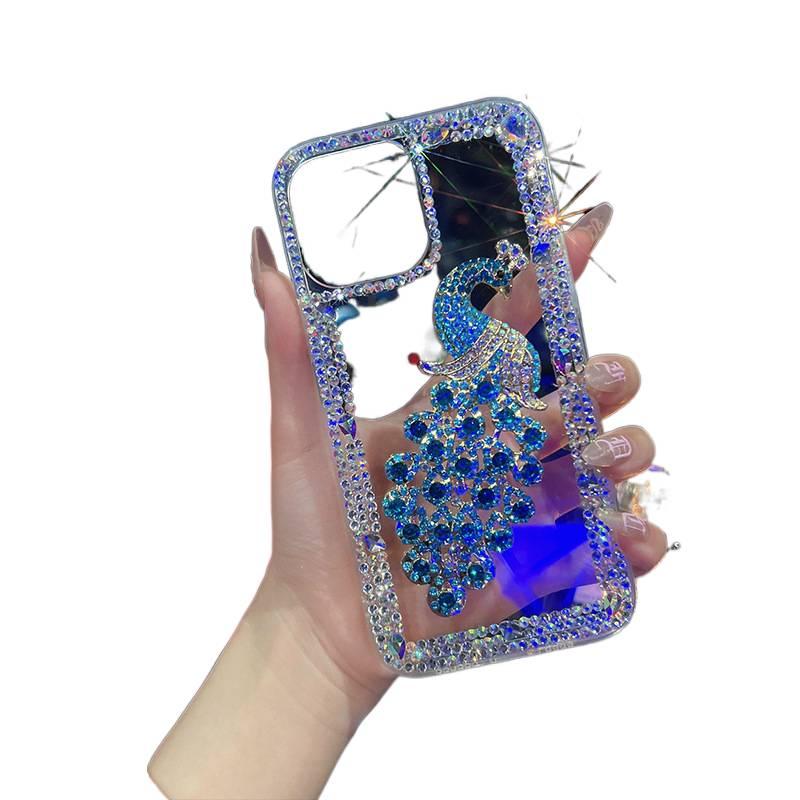 Protective Case | Shockproof | Red | Shockproof Cover for iPhone 11 Pro Max | Full Diamond Peacock Pattern - Image 2