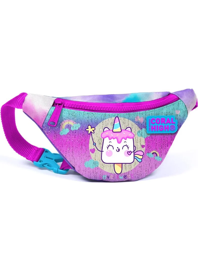 CORAL HIGH Kids Colorful Batik Unicorn Ice Cream Pattern Waist Bag 12635