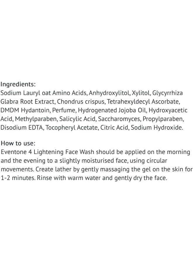 Pharmahealth Eventone 4 Face Wash - Advanced Glowing Cleanser for Radiant Skin, 100ml - Image 4