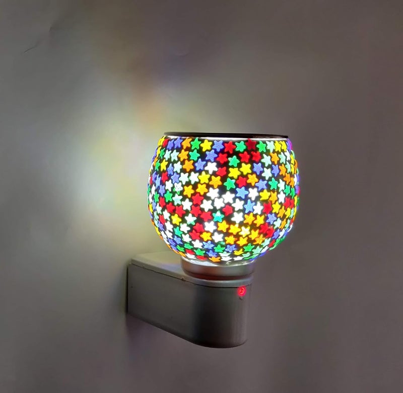 Skyepic SKYEPIC Ceramic Glass Kapoor Dani with Night Lamp Electric Aroma Diffuser Best Diwali Gift Item Heavy Duty Coil 