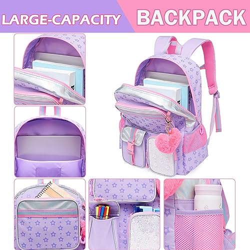 Meetbelify Backpack for Girls School Backpack Aesthetic Bookbag for Elementary Student Teen Girls Cute School Bag Kids Backpack for Girls 8-10 - Image 4
