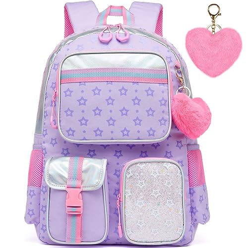 Meetbelify Backpack for Girls School Backpack Aesthetic Bookbag for Elementary Student Teen Girls Cute School Bag Kids Backpack for Girls 8-10 - Image 1