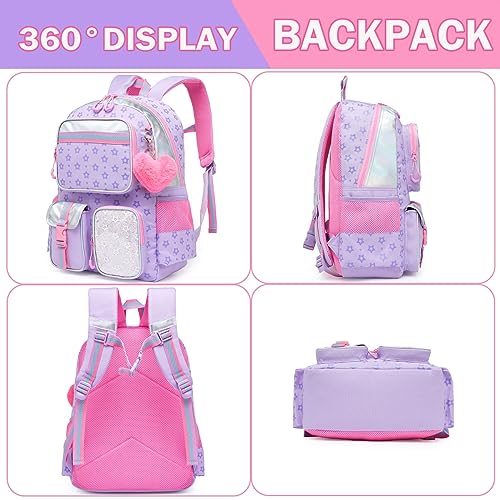 Meetbelify Backpack for Girls School Backpack Aesthetic Bookbag for Elementary Student Teen Girls Cute School Bag Kids Backpack for Girls 8-10 - Image 3