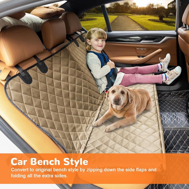 URPOWER Dog Car Seat Cover for Pets 100% Waterproof Seat Cover Hammock 600D Heavy Duty Scratch Proof Nonslip Durable Soft Back Seat Covers for Full Size Trucks - Image 4