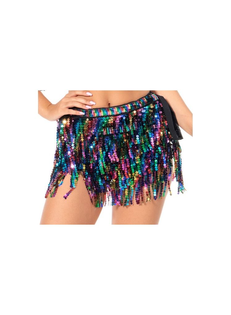 wenhuaren Women Hip Scarf Skirt Multicolour