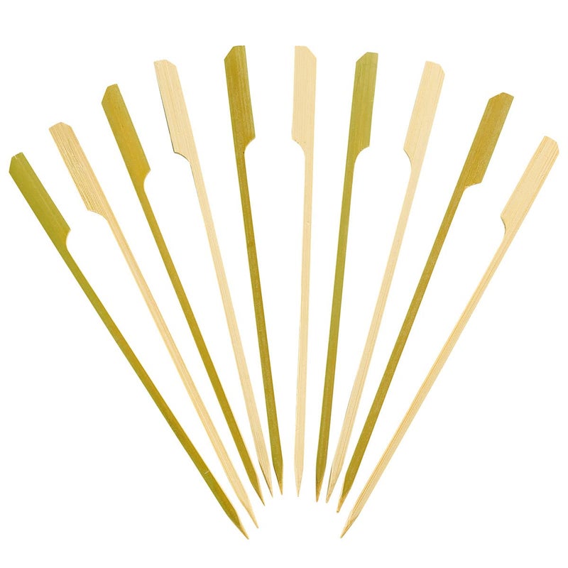 Gusto 100 Count 7 Inch  18cm Bamboo Wooden Paddle Picks Skewers for Cocktails Grilling Appetizers Fruits and Sandwiches