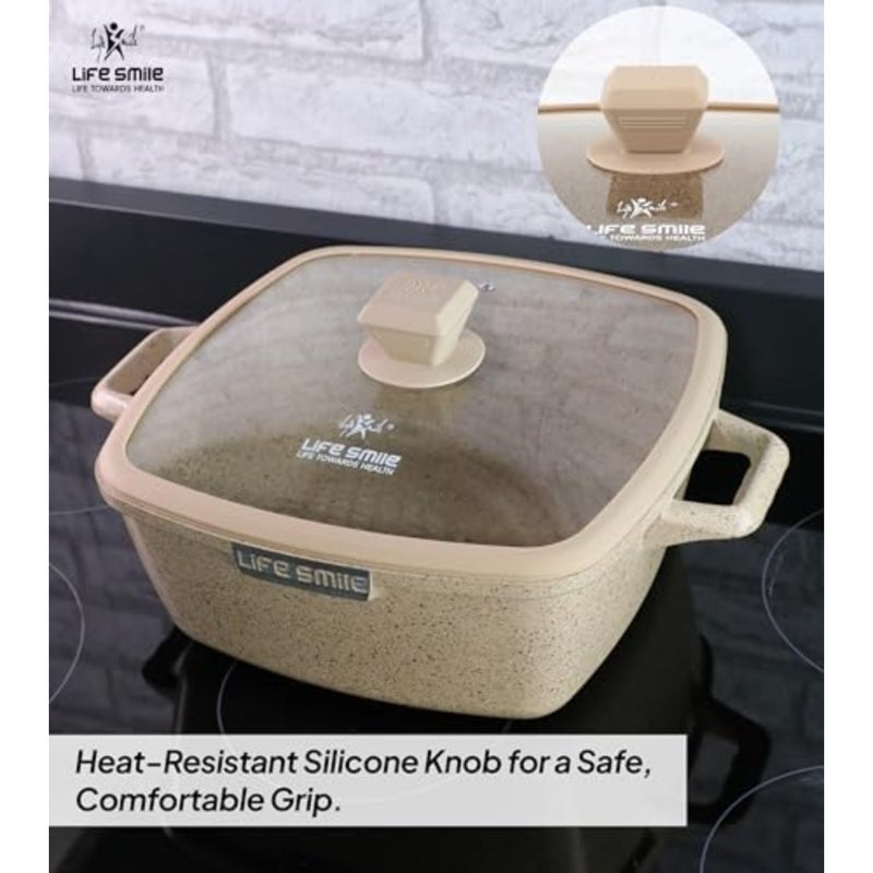 10-Piece Granite Nonstick Cookware Set with Silicone Gloves Induction Compatible Aluminum Pots, PFOA-Free, Scratch Resistant - Image 5
