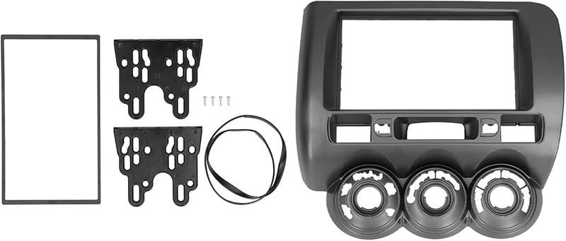 ABS 2Din Stereo Radio Fascia Frame Dashboard Trim For Honda Jazz 02 08 RHD Manual AC - Image 1