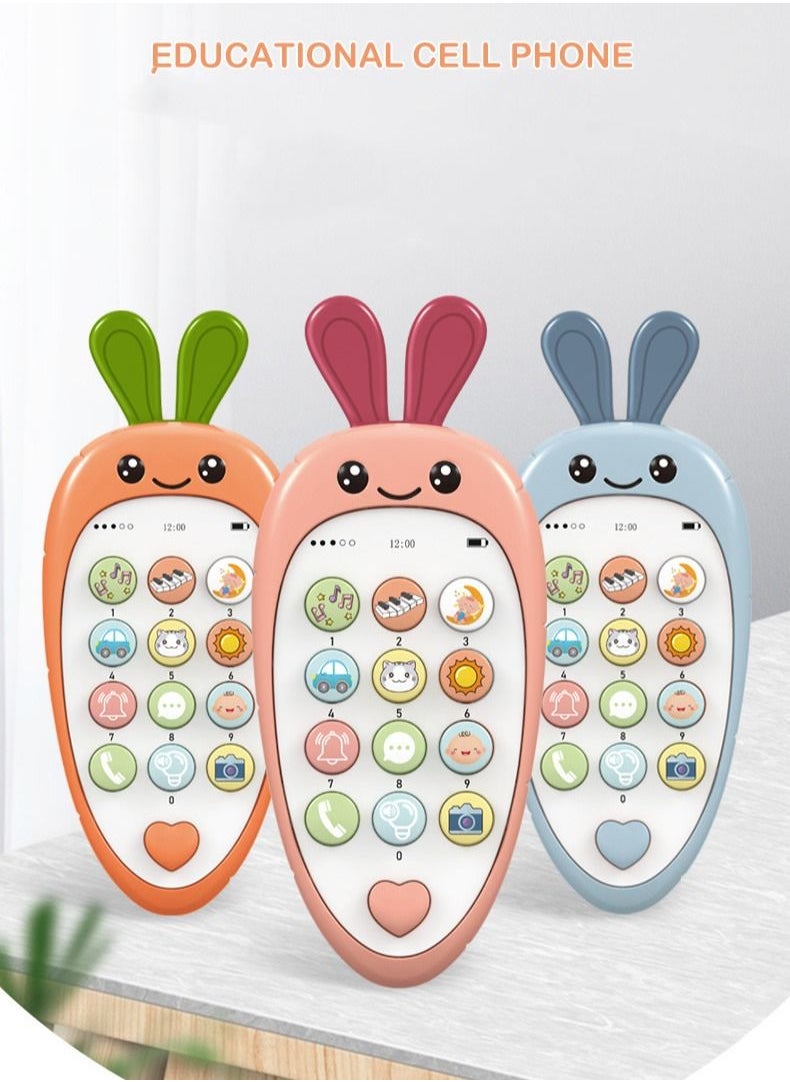 Interactive educational smartphone for children with lights and music effects, in the shape of a carrot, suitable for boys and girls  - Image 4