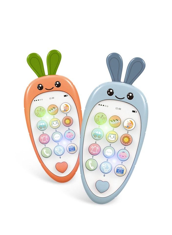 Interactive educational smartphone for children with lights and music effects, in the shape of a carrot, suitable for boys and girls  - Image 2