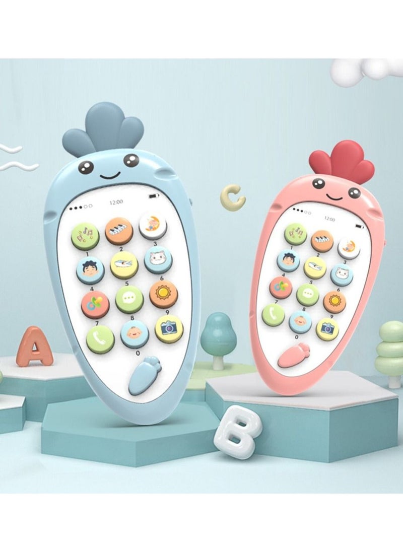Interactive educational smartphone for children with lights and music effects, in the shape of a carrot, suitable for boys and girls  - Image 3