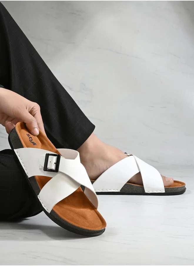 ستايلي Cross Band Platform Sole Sandals