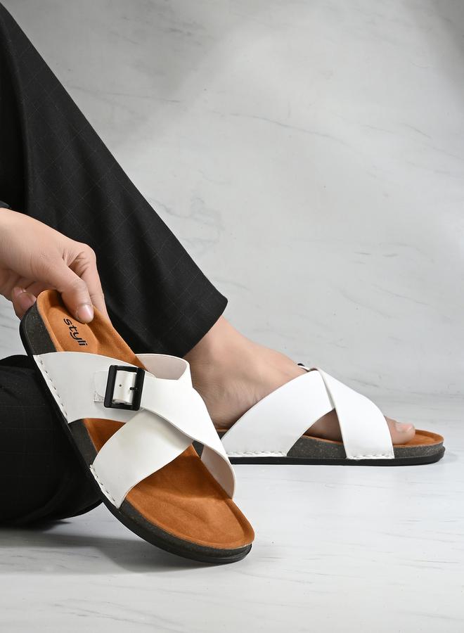 Styli Cross Band Platform Sole Sandals - Image 2