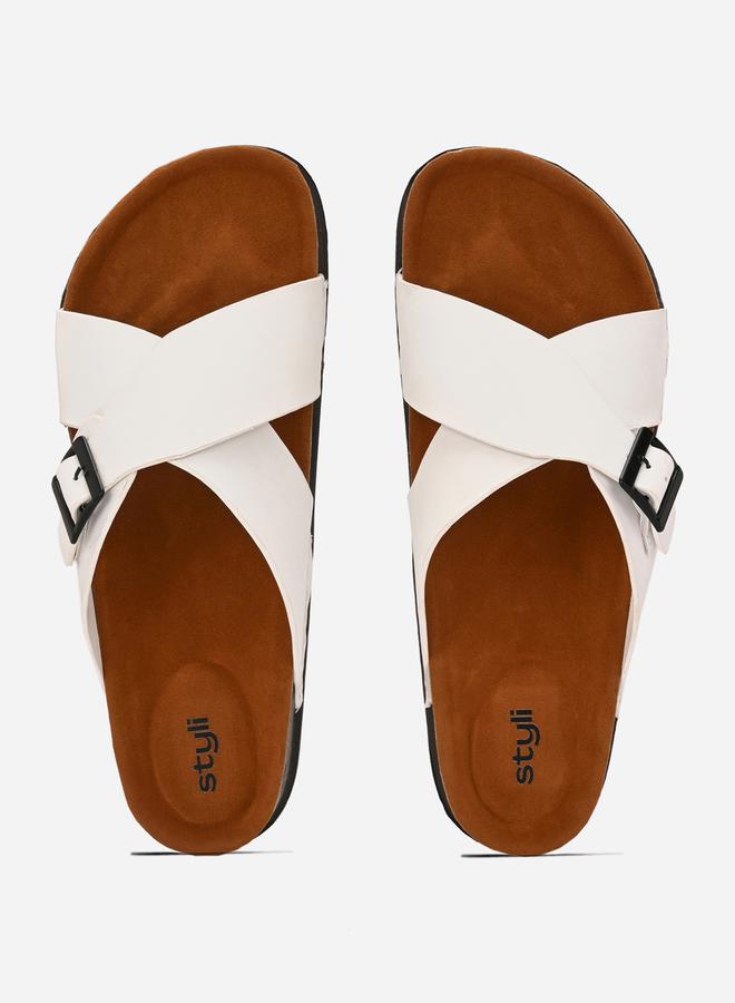 Styli Cross Band Platform Sole Sandals - Image 3