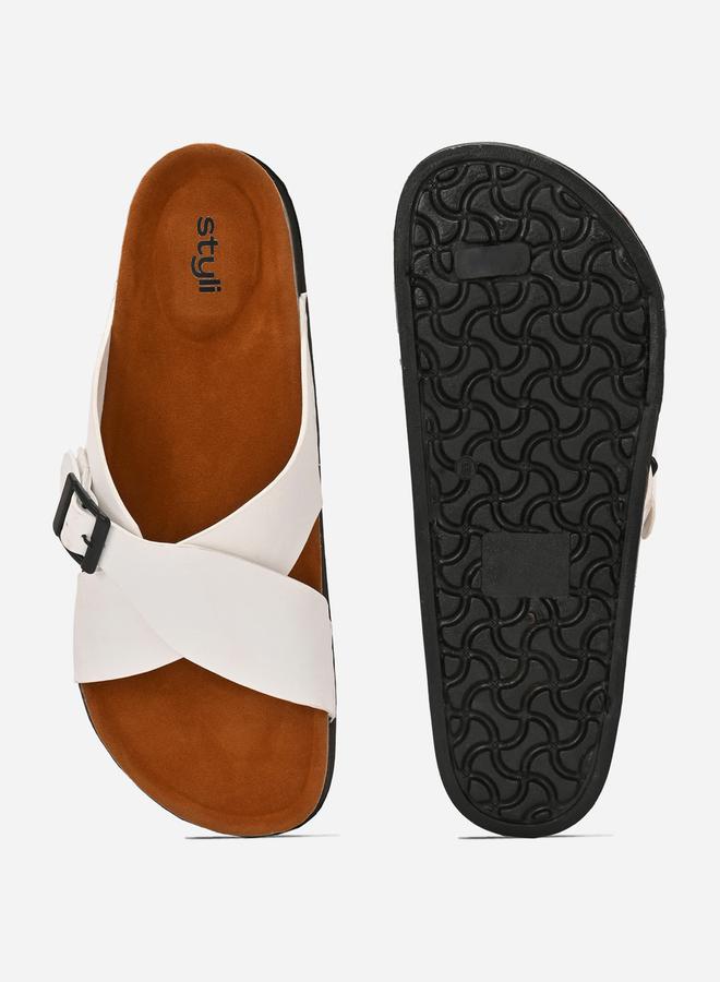 Styli Cross Band Platform Sole Sandals - Image 4