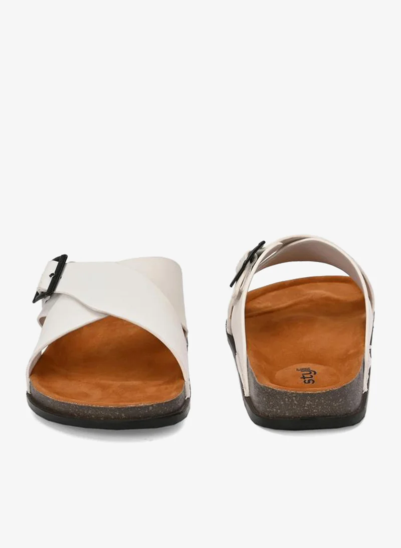 Styli Styli Cross Band Platform Sole Sandals