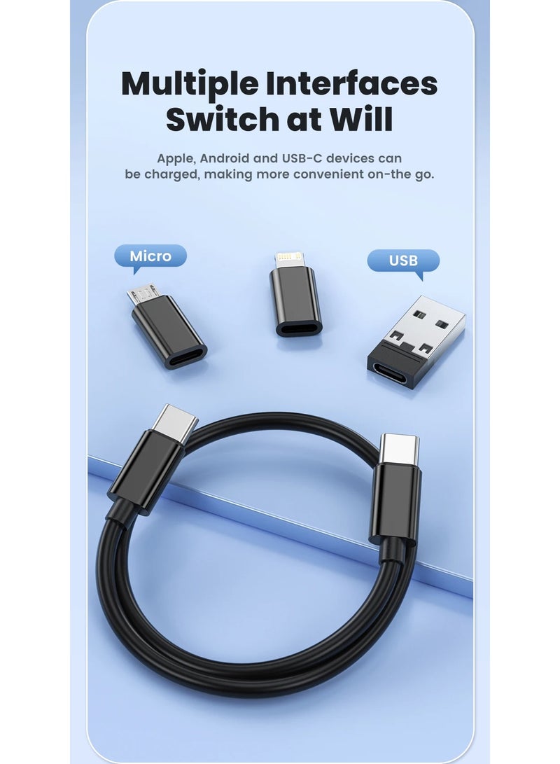 كابل PD60W USB C إلى Type C لهاتف iPhone 15 Pro Max 5 في 1 مجموعة حافظة شحن كابل محول USB لهاتف Samsung S23 Xiaomi - Image 3