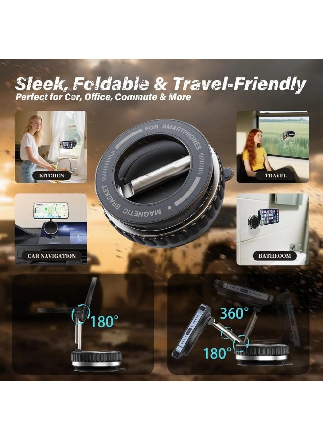 SolidX 360° Rotating Magnetic Car Phone Holder Dashboard Mount – Strong Magnet Ring Design, Adjustable Angle, Universal Smartphone Holder for Car - Image 2