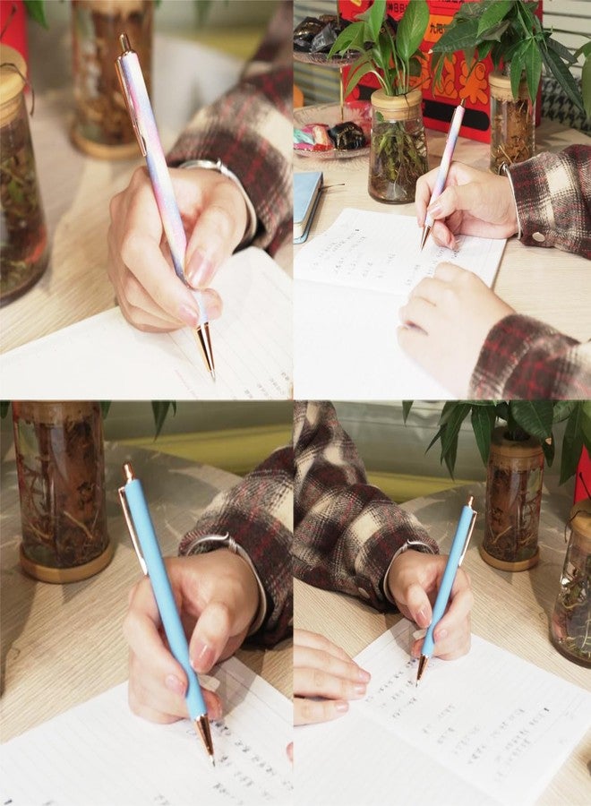 YOUMI 7/8 Pcs Retractable Ballpoint Pen，Pretty Bling Metal Writing Pens，Black Ink Medium Point 1.0 mm Gift Pens, Cute Journaling Pens Office Supplies for Women & Men (set 2) - Image 5
