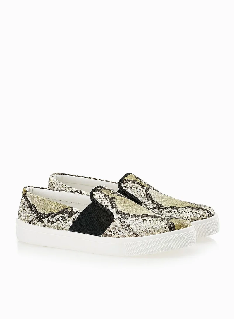 TOPSHOP Snake Print Slip Ons