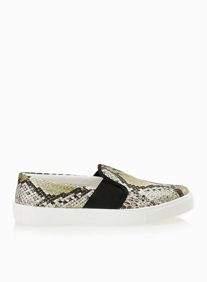TOPSHOP Snake Print Slip Ons