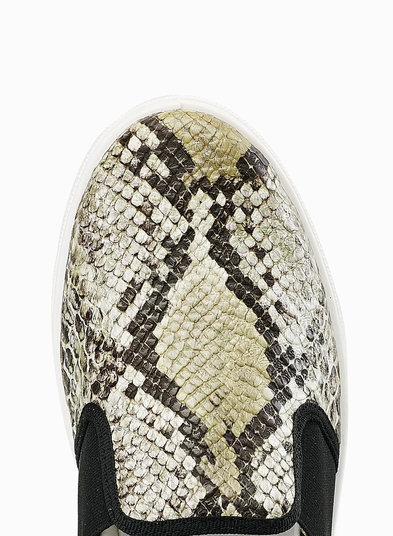 TOPSHOP Snake Print Slip Ons