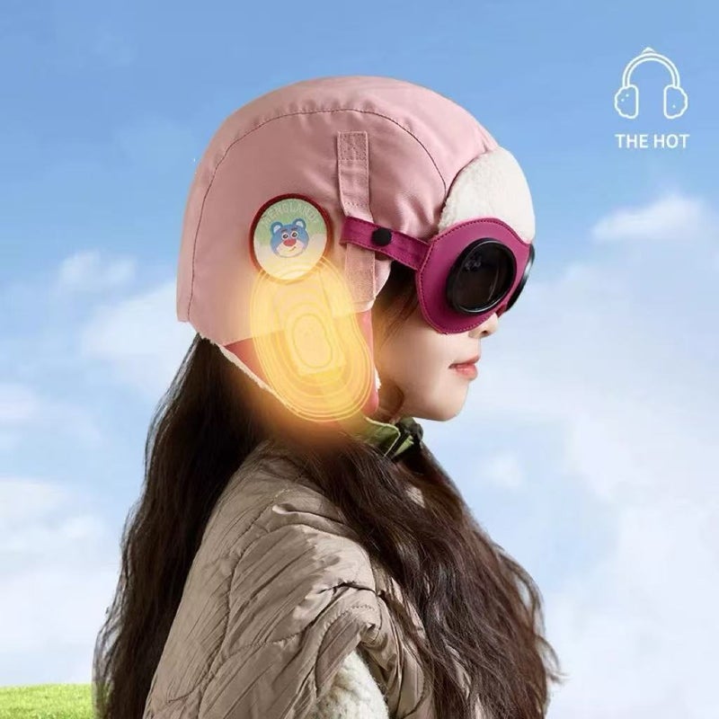 general Children's stylish pilot hat, medium to large kids' hat, windproof, autumn and winter with fleece lining, warm and cold-protective, ear-flap design - Image 1