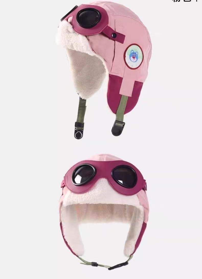 general Children's stylish pilot hat, medium to large kids' hat, windproof, autumn and winter with fleece lining, warm and cold-protective, ear-flap design - Image 3