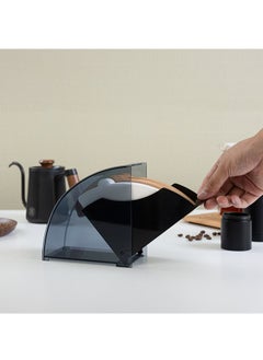 Bamboo Coffee Filter Paper Holder V60 Size 02, Filter Paper Container Stand Capacity of 200 PCS With Dust-Proof Cover Black  - Image 3