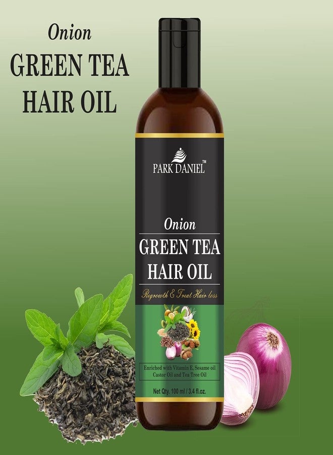 Park Daniel Premium Onion Green Tea Hair Oil Enriched With Vitamin E -For Hair Fall Control Combo Pack 3 Bottle of 100 ml(300 ml) - Image 3