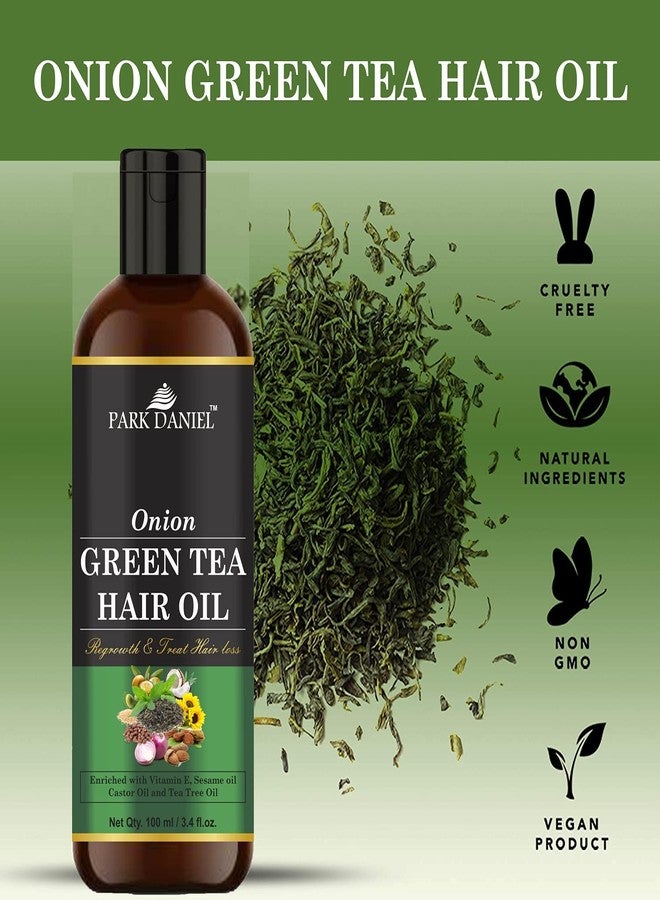 Park Daniel Premium Onion Green Tea Hair Oil Enriched With Vitamin E -For Hair Fall Control Combo Pack 3 Bottle of 100 ml(300 ml) - Image 5