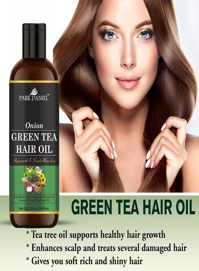 Park Daniel Premium Onion Green Tea Hair Oil Enriched With Vitamin E -For Hair Fall Control Combo Pack 3 Bottle of 100 ml(300 ml) - Image 4