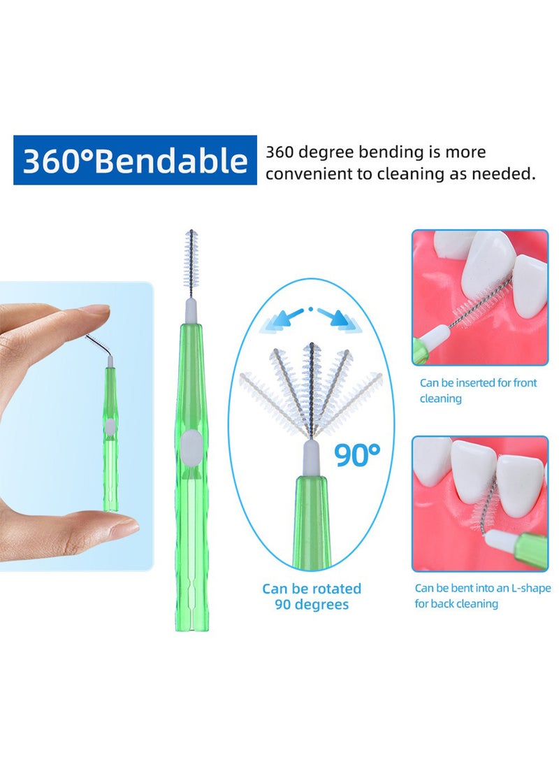 Push-Pull Interdental Brush, I-Shaped Interdental Tooth Flossing for Oral Health, Easy-to-Use Dental Brushes (0.6mm) Pink, 60 PCS - Image 3