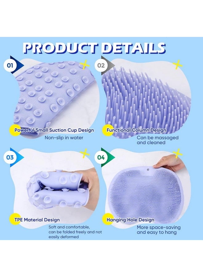 Sohansh Shower Back & Foot Scrubber - Wall Mounted Silicone Bath Massage Cushion Brush with Suction Cups - Exfoliating Dead Skin Foot Brush and Bathroom Wash Foot Mat (Pack of 1)(multi colour) - Image 5