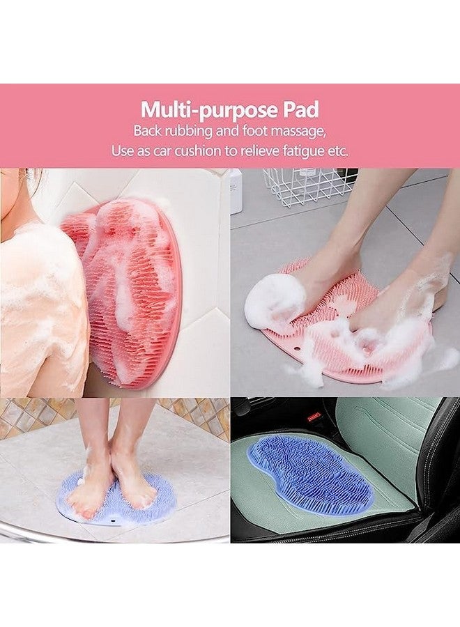Sohansh Shower Back & Foot Scrubber - Wall Mounted Silicone Bath Massage Cushion Brush with Suction Cups - Exfoliating Dead Skin Foot Brush and Bathroom Wash Foot Mat (Pack of 1)(multi colour) - Image 2
