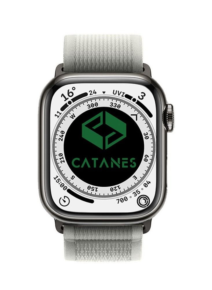 CATANES - Apple Watch Trail Band 38mm 40mm 41mm Nylon Woven Sport Strap for iWatch Series Ultra/8/7/SE/6/5/4/3/2/2 Grey - Image 1