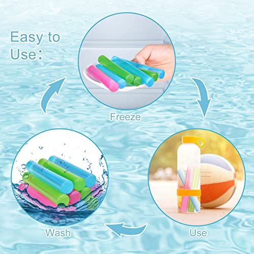 VOGVOG 12 Pack Reusable Ice Cubes for Drinks, Quick Freeze Reusable Water Bottle Ice Stick BPA Free, Washable Plastic Ice Cubes for Whiskey, Wine, Coffee (Multicolor) - Image 2