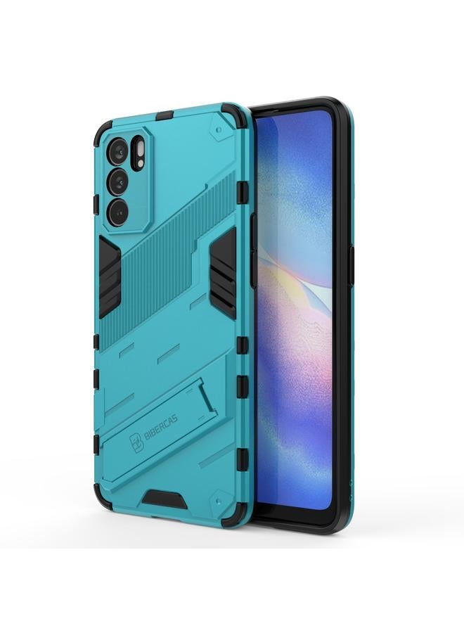 اس-توب جراب لهاتف OPPO Reno6 5G Punk Armor 2 في 1 PC + جراب TPU مقاوم للصدمات مع حامل غير مرئي - Image 1