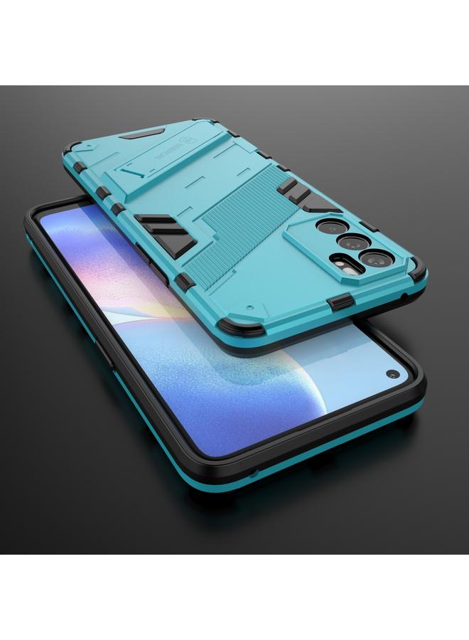 اس-توب جراب لهاتف OPPO Reno6 5G Punk Armor 2 في 1 PC + جراب TPU مقاوم للصدمات مع حامل غير مرئي - Image 5