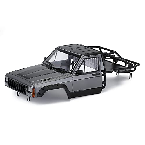 YSKMLOLP 110 RC Hard Shell Cab BackHalf Cage Body Shell Kit for 110 RC Crawler TRX4 SCX10 90046 AT4 GEN 8 Scout II313mm Wheelbase Cherokee Upgrade and Modify Silver Gray - Image 1