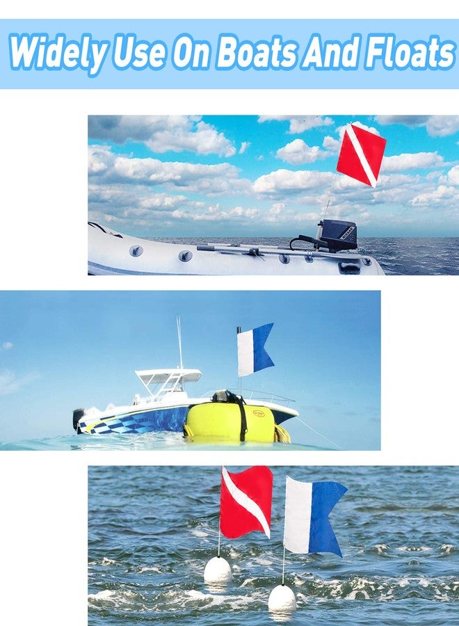 Dawitrly Safety Dive Flags, 2Pieces Polyester Diver Down Flag + International Signal Alpha Flag 20x24inches Use on Float, Buoy, Boat for Snorkeling/Diving/Spearfishing/Scuba - Image 2
