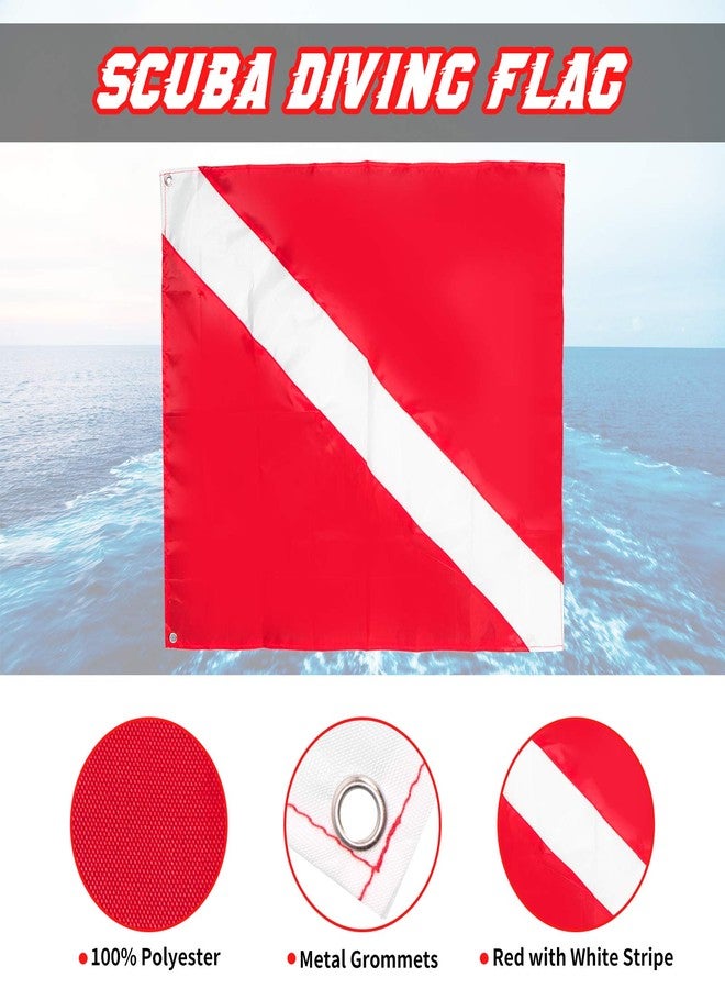 Dawitrly Safety Dive Flags, 2Pieces Polyester Diver Down Flag + International Signal Alpha Flag 20x24inches Use on Float, Buoy, Boat for Snorkeling/Diving/Spearfishing/Scuba - Image 3